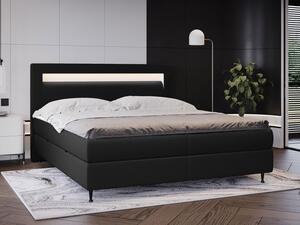 Kontinentální postel s osvětlením Eurybia, Rozměr postele: 160 x 200 cm, Potah: Ekokůže Soft 011 (černá) Mirjan24 5903211294457
