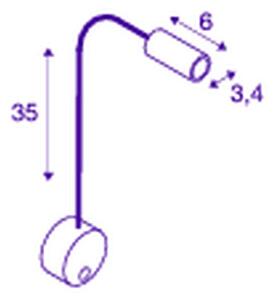 SLV 146682 Dio Flex, nástěnné flexibilní svítidlo, power LED 1,9W 3000K, chrom