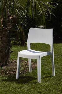 Zahradní židle KK LUX — plast, bílá, nosnost 150 kg