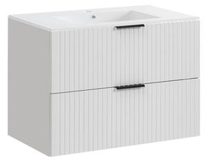 COMAD Závěsná skříňka pod umyvadlo - ADEL 82-80 white, šířka 80 cm, matná bílá/matná šedá