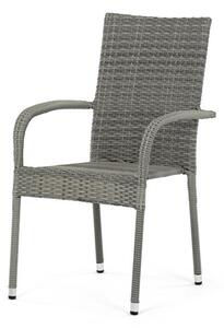 Autronic Zahradní židle, kov, polyratan, šedá, AZC-S2114 GREY