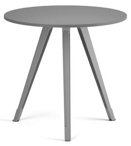 Konferenční stůl PRIMO ZEN, průměr 80 cm, šedostříbrná podnož, grafit
