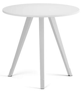 Konferenční stůl PRIMO ZEN, průměr 80 cm, bílá podnož, bílá