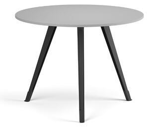 Konferenční stůl PRIMO ZEN, průměr 100 cm, černá podnož, šedá