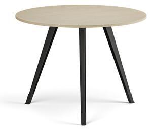 Konferenční stůl PRIMO ZEN, průměr 100 cm, černá podnož, bříza
