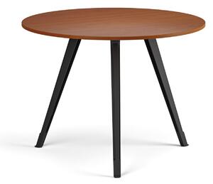 Konferenční stůl PRIMO ZEN, průměr 100 cm, černá podnož, třešeň
