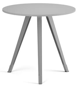 Konferenční stůl PRIMO ZEN, průměr 80 cm, šedostříbrná podnož, šedá