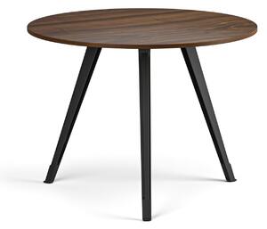 Konferenční stůl PRIMO ZEN, průměr 100 cm, černá podnož, ořech