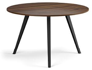 Konferenční stůl PRIMO ZEN, průměr 120 cm, černá podnož, ořech