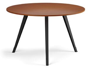Konferenční stůl PRIMO ZEN, průměr 120 cm, černá podnož, třešeň