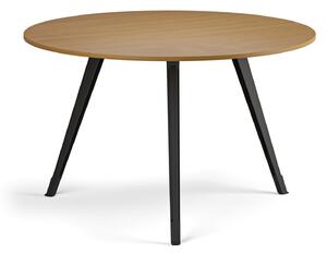 Konferenční stůl PRIMO ZEN, průměr 120 cm, černá podnož, buk