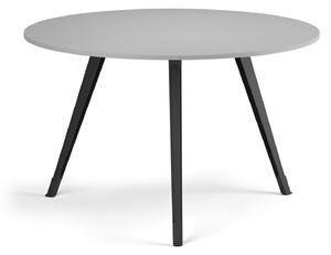 Konferenční stůl PRIMO ZEN, průměr 120 cm, černá podnož, šedá