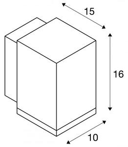 SLV 1003417 Enola Square M, venkovní nástěnné svítidlo, LED 10W 3000/4000K, antracit, výška 16cm, IP65