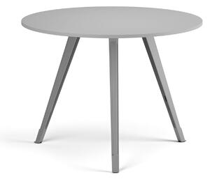 Konferenční stůl PRIMO ZEN, průměr 100 cm, šedostříbrná podnož, šedá