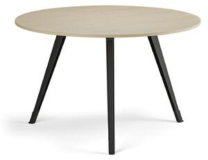 Konferenční stůl PRIMO ZEN, průměr 120 cm, černá podnož, bříza