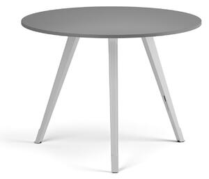 Konferenční stůl PRIMO ZEN, průměr 100 cm, bílá podnož, grafit
