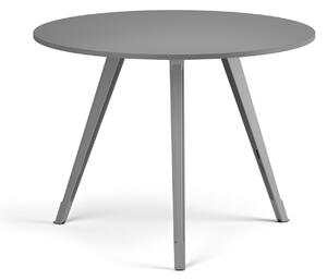 Konferenční stůl PRIMO ZEN, průměr 100 cm, šedostříbrná podnož, grafit