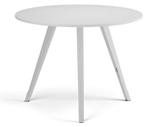 Konferenční stůl PRIMO ZEN, průměr 100 cm, bílá podnož, bílá