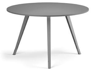 Konferenční stůl PRIMO ZEN, průměr 120 cm, šedostříbrná podnož, grafit