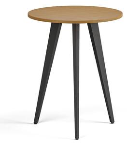 Konferenční stůl PRIMO VIBE, průměr 60 cm, černá podnož, buk