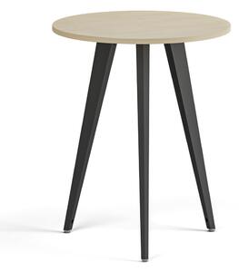 Konferenční stůl PRIMO VIBE, průměr 60 cm, černá podnož, bříza