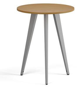 Konferenční stůl PRIMO VIBE, průměr 60 cm, šedostříbrná podnož, buk