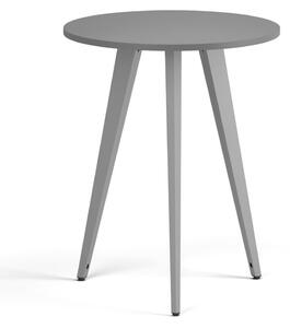 Konferenční stůl PRIMO VIBE, průměr 60 cm, šedostříbrná podnož, grafit