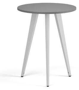 Konferenční stůl PRIMO VIBE, průměr 60 cm, bílá podnož, grafit