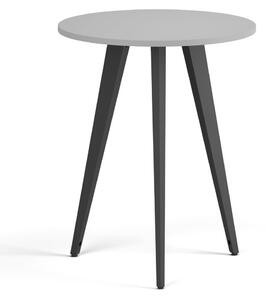 Konferenční stůl PRIMO VIBE, průměr 60 cm, černá podnož, šedá