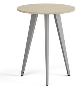 Konferenční stůl PRIMO VIBE, průměr 60 cm, šedostříbrná podnož, bříza
