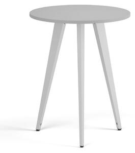 Konferenční stůl PRIMO VIBE, průměr 60 cm, bílá podnož, šedá