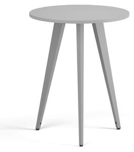 Konferenční stůl PRIMO VIBE, průměr 60 cm, šedostříbrná podnož, šedá