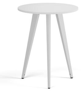 Konferenční stůl PRIMO VIBE, průměr 60 cm, bílá podnož, bílá