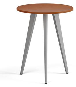 Konferenční stůl PRIMO VIBE, průměr 60 cm, šedostříbrná podnož, třešeň