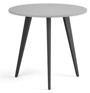 Konferenční stůl PRIMO VIBE, průměr 80 cm, černá podnož, šedá