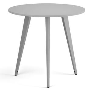 Konferenční stůl PRIMO VIBE, průměr 80 cm, šedostříbrná podnož, šedá