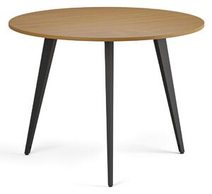 Konferenční stůl PRIMO VIBE, průměr 100 cm, černá podnož, buk