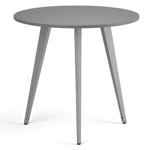 Konferenční stůl PRIMO VIBE, průměr 80 cm, šedostříbrná podnož, grafit