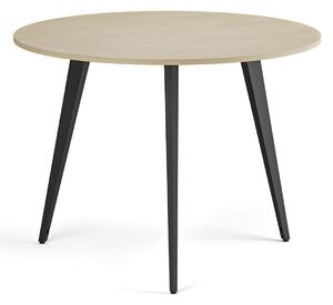 Konferenční stůl PRIMO VIBE, průměr 100 cm, černá podnož, bříza