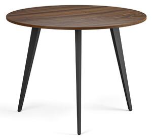 Konferenční stůl PRIMO VIBE, průměr 100 cm, černá podnož, ořech