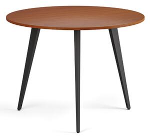 Konferenční stůl PRIMO VIBE, průměr 100 cm, černá podnož, třešeň