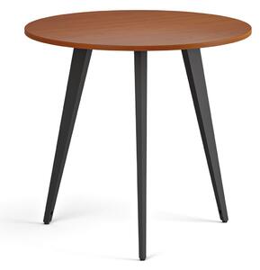 Konferenční stůl PRIMO VIBE, průměr 80 cm, černá podnož, třešeň
