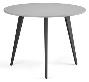 Konferenční stůl PRIMO VIBE, průměr 100 cm, černá podnož, šedá