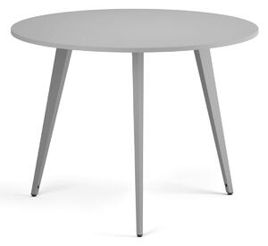Konferenční stůl PRIMO VIBE, průměr 100 cm, šedostříbrná podnož, šedá