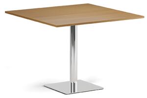 Konferenční stolek ENZO, 100x100 cm, chrom podnož, buk
