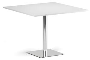 Konferenční stolek ENZO, 100x100 cm, chrom podnož, bílá