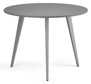 Konferenční stůl PRIMO VIBE, průměr 100 cm, šedostříbrná podnož, grafit