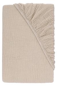 Livarno® Mušelínové napínací prostěradlo, 140-160 x 200 cm (béžová) (100409305002)