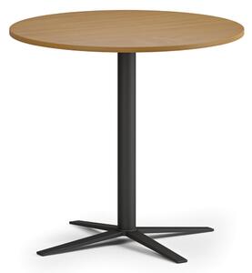 Konferenční stolek AURA, průměr 80 cm, černá podnož, buk