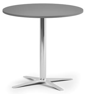 Konferenční stolek AURA, průměr 60 cm, chrom podnož, grafit